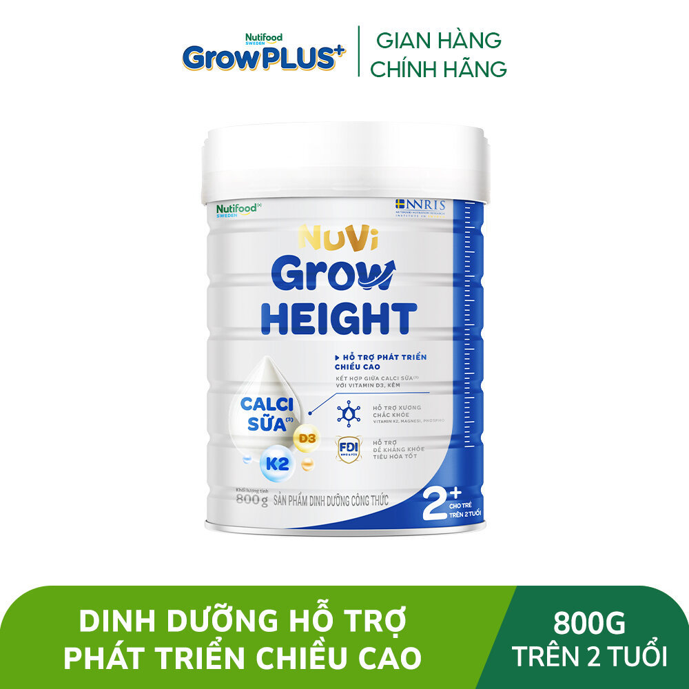 Sữa Bột Nuvi Grow Height phát triển chiều cao Trên 2 tuổi Lon 800g