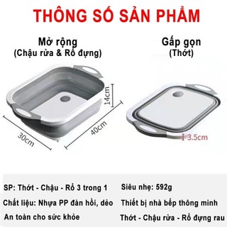 Chậu nhựa gấp gọn kiêm thớt - đa năng, tiện dụng