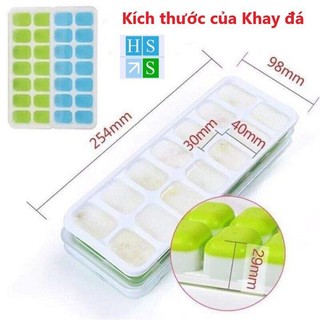Khay đá Silicon 14 viên có nắp đậy - tiện dụng, siêu bền