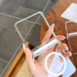 Ốp Điện Thoại Trong Suốt Từ Tính Mỏng Cho Samsung Galaxy Z Flip 7 5G Bản Lề Trong Suốt Bảo Vệ Chống Sốc Bao Lật