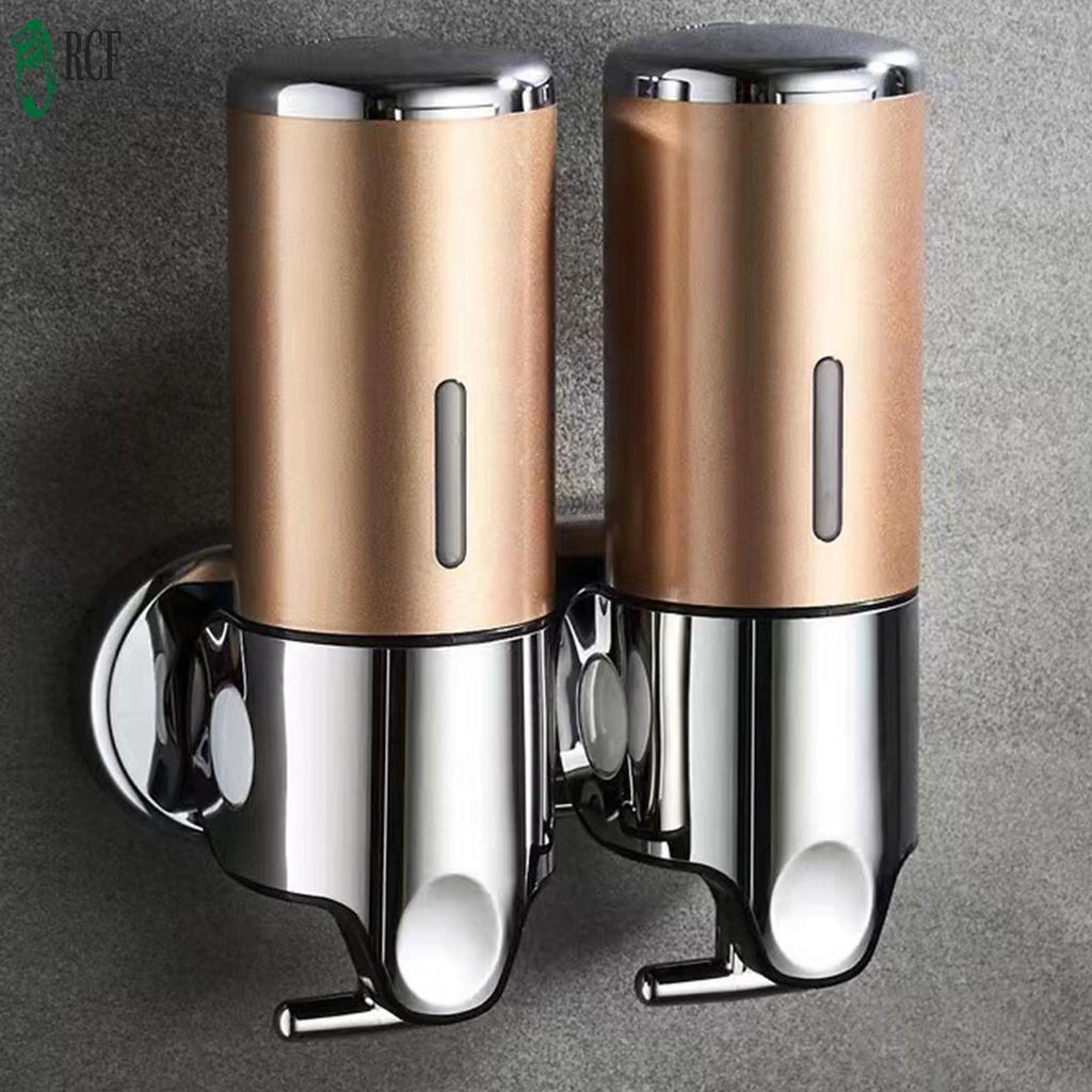 No-Drill 2 Buồng Xà Phòng Treo Tường Phòng Tắm Nước Rửa Tay Cho Gel Chất Lỏng Nước Rửa Tay