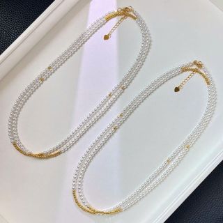 [N1141] Vòng Cổ, Dây Chuyền Mix Ngọc Nhân Tạo Hạt Trắng Vàng Trẻ Trung Thanh Lịch Cho Nữ - DAISYN