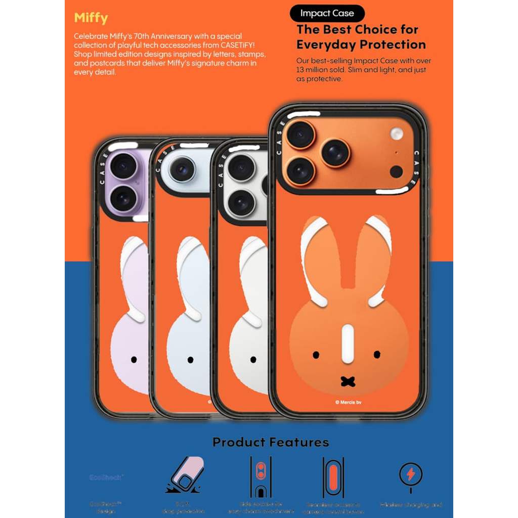 CASECASE X Miffy Bruna Khung Gương Đỏ Ốp Lưng Cạnh Đen Trong Suốt Cứng Hút Từ Tính Tác Động Cho Apple IPhone 12 13 14 15 16 17 Pro Max Air Plus Có Hộp
