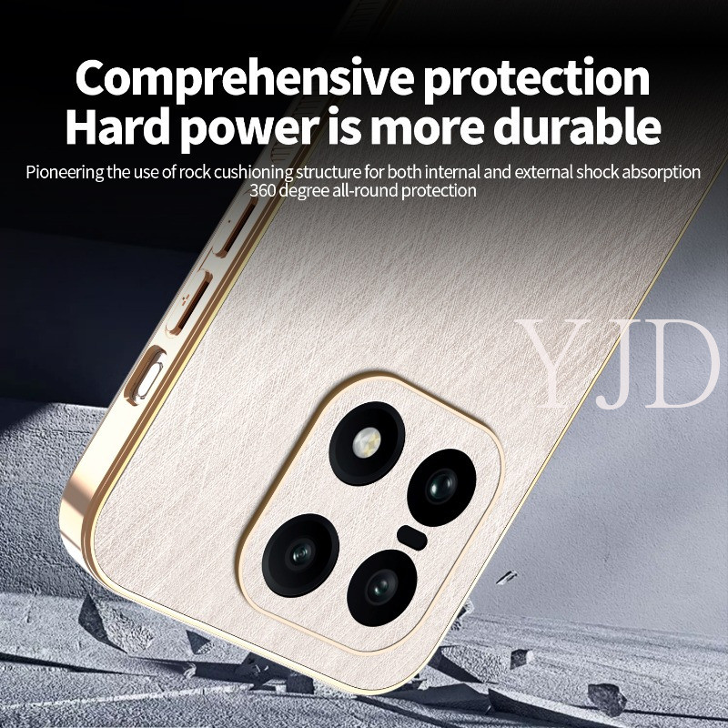 Ốp Lưng Cho OnePlus 15 Vàng Da Lụa Mạ Điện Khung TPU Chống Rơi Vỏ Điện Thoại