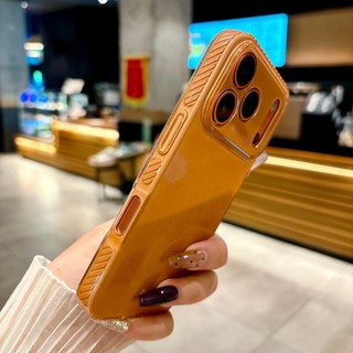 Ống Kính Bảo Vệ Toàn Diện Họa Tiết Gỗ Cam Silicon Mềm Ốp Lưng Điện Thoại iPhone 17Promax 16Promax 11 12 13 14 15 Pro Max Chống Sốc Nữ Điện Thoại Di Động