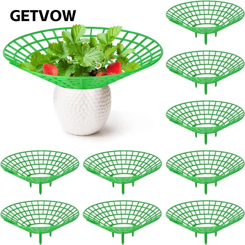 GETVOW Dâu Trồng Khay Giá Đỡ, Giá Đỡ Khung Bảo Vệ Lồng Giá Trồng Rau Giá Đỡ, Chân Chắc Chắn Dâu Tây Hỗ Trợ Thực Vật Giá Đỡ Trái Cây Nhà Kính
