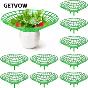 GETVOW Dâu Trồng Khay Giá Đỡ, Giá Đỡ Khung Bảo Vệ Lồng Giá Trồng Rau Giá Đỡ, Chân Chắc Chắn Dâu Tây Hỗ Trợ Thực Vật Giá Đỡ Trái Cây Nhà Kính