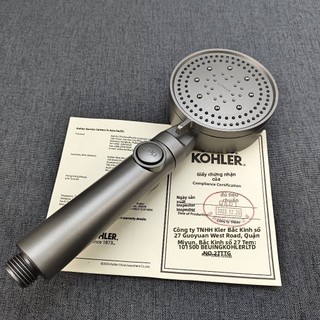 【 KOHLER 】Đầu vòi sen tăng áp 5 giai đoạn tiết kiệm nước mới, màu xám, đầu vòi sen cầm tay, dừng nước bằng một cú nhấp c