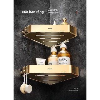 【 KOHLER 】Kệ góc tắm hình tam giác bằng thép không gỉ 304 mới nâng cấp, gắn tường, không cần khoan, giỏ góc hai lớp, giá