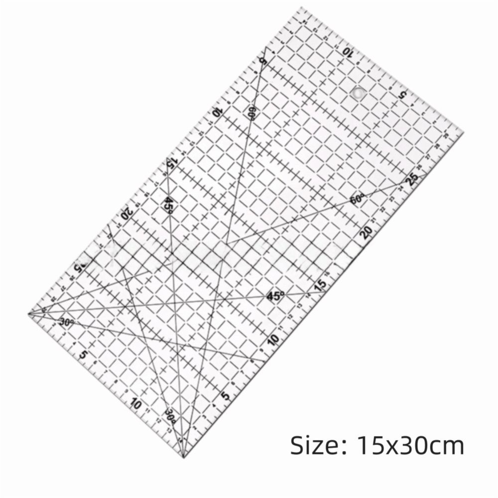 Thước cắt vải vuông đa kích thước chất liệu acrylic NKSFX, thước quilting đánh dấu cho dự án may vá
