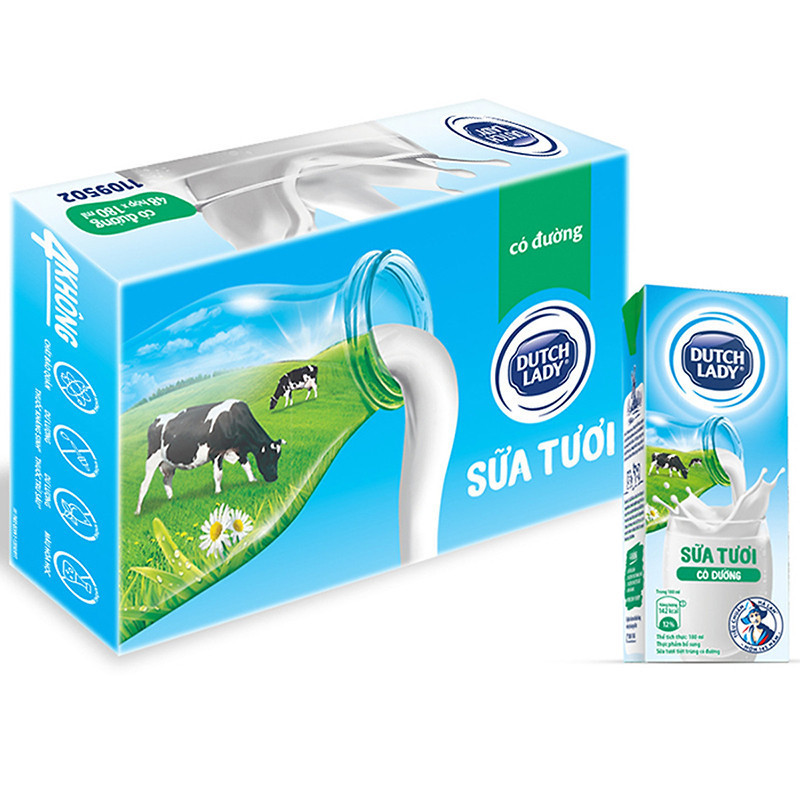 [ Sỉ Thùng ] Sữa tiệt trùng Dutch Lady Cô Gái Hà Lan Đủ Vị 180ml Thơm Ngon Bổ Dưỡng Cho Bé
