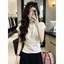 Áo thun ngắn tay ngắn tay cổ tròn sang trọng giảm tuổi tác xếp ly dành cho nữ mùa hè Phong cách mới Trang phục bầu không khí