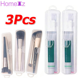 1 / 3 Hộp phân loại sắp xếp chống bụi di động trong suốt / Bàn chải đánh răng đa chức năng Hộp lưu trữ bàn chải trang điểm