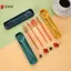 4 Cái / bộ Dụng Cụ Di Động Có Hộp Khỏe Mạnh Thân Thiện Với Môi Trường Rơm Dao Kéo Có Thể Tái Sử Dụng Thìa Nĩa Chopsti Bộ Đồ Ăn VN