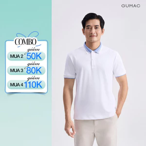 Áo Polo Nam GUMAC Form Suông Phối Viền Cổ Tay Chất Thun Cá Sấu Thoáng Khí Trẻ Trung APNG04056
