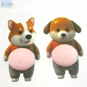 JVSUB Silicone Tự Dính, Miếng Dán Shiba Inu Nền Màu Hồng Mềm Có Thể rít, Miếng Dán Bụng Chó Dễ Thương Shiba Inu Miếng Dán Chó Con Dễ Thương Bữa Tiệc Sinh Nhật Trẻ Em