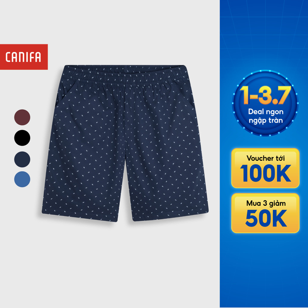 Quần short nam CANIFA mặc nhà chất cotton mềm mịn thoáng mát đạt chuẩn Oekotex Class 2 8LB26A001