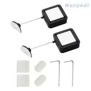 WANYEDI 1 / 2 Khóa cáp an ninh có thể thu vào, Cáp thép 0,9mm Điều khiển từ xa bằng thép nhựa Dây buộc chống mất, Phương pháp lắp đặt kép Dây buộc từ xa không đục lỗ