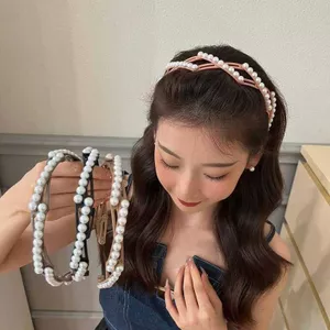 Hàng mới về❤❤❤ 2026 Phong Cách Mới Ngọc Trai Du Lịch Có Thể Gập Lại Băng Đô Nữ Có Thể Thu Vào Đặc Biệt Răng Đầu Rửa Mặt Chống Trơn Trượt Trang Sức