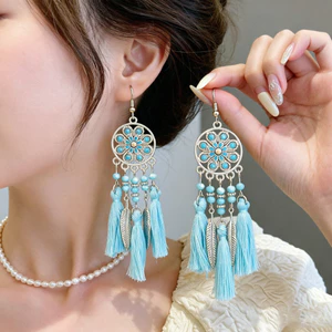 Bohemian Tua Rua Bông Tai Dài Mùa Hè Phong Cách Trung Hoa Ngày Lễ Phong Cách Bông Tai Phù Hợp Với Ánh Sáng Sang Trọng Cao Cấp Bông Tai