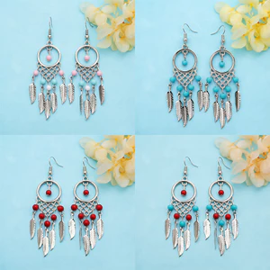 Phong Cách Dân Tộc Retro Tính Khí Thời Trang Du Lịch Mùa Hè Phù Hợp Với Phong Cách Kỳ Nghỉ Bohemian Tua Rua Bông Tai Dài