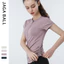 Dây Rút Yoga Tay Ngắn Top Nữ Mùa Hè Phong Cách Mới Áo Thun Thể Thao Bên Ngoài Mặc Xếp Ly Slim-fit Chạy Bộ Thể Dục Quần Áo