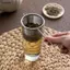 Luckyew Máy pha trà bằng thép không gỉ Bộ lọc rò rỉ trà có thể tái sử dụng Bộ lọc ấm trà Hình dạng tai đơn Cà phê Thảo mộc Máy khuếch tán gia vị có tay cầm TQ