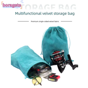 Túi câu cá BORAGETE, Hộp đựng bánh xe Phụ kiện câu cá di động, Túi lưu trữ Dây rút S M L Cuộn bảo vệ Túi câu cá