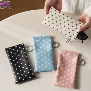 Túi đeo kính mắt RTJIFSS, Túi đựng kính râm chấm bi tự động đóng cửa, bản lề lò xo bằng da ❈ 点 ✲ Túi treo sử dụng hàng ngày