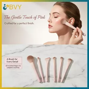 Bộ cọ trang điểm BVY Lông mềm mại Màu hồng 16 chiếc Bàn chải đầy đủ chức năng cho ứng dụng trang điểm tại nhà Salon.