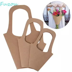 Túi Giấy Hoa FUJIOU, Túi Sắp Xếp Hoa Dày Đơn Giản, Giấy Kraft Lãng Mạn Sáng Tạo Môi Trường Hoa Bao Bì Trang Trí Nhà
