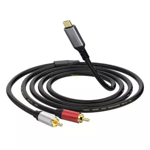 Cáp âm thanh btsg Type C sang 2RCA Bộ chuyển đổi USB C sang 2RCA cho âm thanh nổi và bộ khuếch đại ô tô cho điện thoại 15