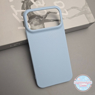 Ốp Lưng Cho IPhone 17 13 16 11 15 12 14 Pro Max Air 15 16 14 Plus Morandi Blue Luxury Skin Feel Da Kết cấu Đứng Bìa mềm