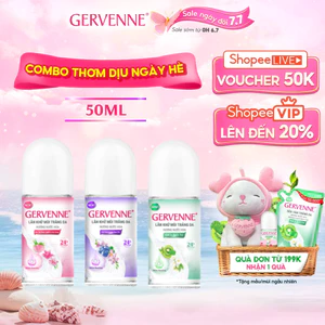 Lăn khử mùi trắng da Gervenne 50ml (3 mùi)