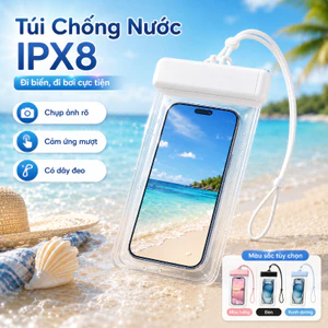 Túi Chống Nước Đa Năng IPX8, Dây đeo tiện lợi, Chụp Ảnh Đẹp, nhận diện Face ID/Vân tay