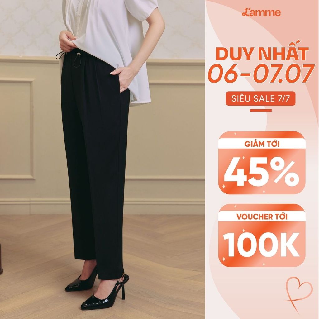 Quần Baggy Nữ SMART BAGGY Thiết Kế Lưng Chun Có Thể Điều Chỉnh Dễ Dàng, Quần Bầu Công Sở Tôn Dáng Chân Thẳng Gọn - L'amm