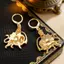 1 Bộ Vintage Crown Lion Sun Pattern Mặt Dây Chuyền Bông Tai Nelace Dành Cho Nam Nữ Thép Không Gỉ Màu Vàng Phù Hợp Với Phụ Kiện Quà Tặng [Mina]