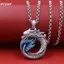 HFSHY Dragon Phoenix Cặp Đôi Mặt Dây Chuyền Nelace Truyền Thống Trung Quốc Rỗng Họa Tiết Men Trang Sức Quà Tặng Năm Mới Cho Cặp Đôi VN
