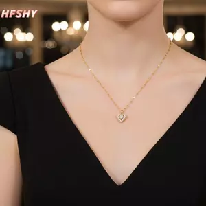 HFSHY Chống Nước Tình Yêu Linh Hồn Đại Dương Trái Tim Mặt Dây Chuyền Xương Đòn Dây Chuyền Trang Sức Thép Titan Chống Mài Mòn Cho Bé Gái Đảng Mặc VN