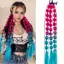 CQCJ Phần mở rộng tóc màu, có dây buộc tóc cho bé gái cho lễ hội EDC Rave Kids Bubble Đuôi đuôi ngựa mở rộng, thời trang nhẹ cho nữ Ombre Crazy Hair Day Phụ kiện