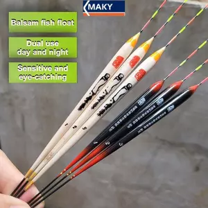MAKY Balkan Gỗ Nổi Cá Phao Bắt Mắt Crucian Cá Chép Thier Nhạy Cảm Bắt Mắt Ngày Và Đêm Sử Dụng Kép VN