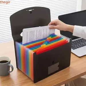 THEGIRL8B Accordion File Organizer, 13 / 25 Pocket Buckle Closure Thư mục tập tin mở rộng, Dễ dàng mang theo Tay cầm cầm cầm tay chống nước Túi tài liệu A4 bên trong đầy màu sắc
