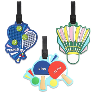 Dòng Thể Thao Thẻ Hành Lý Hành Lý Chống Mất Thẻ Thông Tin Tennis Cầu Lông Bàn Họa Tiết Túi Cao Su Mềm Đồ Trang Trí