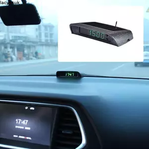 Đồng hồ ô tô LACYESUK, Đồng hồ kỹ thuật số ô tô có đèn ngủ có độ chính xác cao, Màn hình điện tử đa chức năng 24 giờ Nhiệt kế kỹ thuật số chạy bằng năng lượng mặt trời Nội thất xe