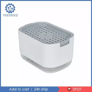 Hướng dẫn sử dụng Hộp đựng xà phòng có giá đỡ miếng bọt biển Máy bơm ép xà phòng nhà bếp Nhà tổ chức bồn rửa Mặt bàn Hộp đựng xà phòng lỏng để rửa chén