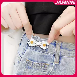 JASMINE 1 Nút Thắt Lưng Cho Nữ Váy Quần Jean Có Thể Điều Chỉnh Eo Kẹp Kim Loại Chân Quần Áo Phụ Kiện JASMINE