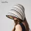 AqToCna Vải Lanh Sọc Thoáng Khí Sun Bonnet Có Dây Buộc cằm Có Thể Điều Chỉnh Chống Tia UV Cho Đi Biển Kỳ Nghỉ Sử Dụng Ngoài Trời AqToCna