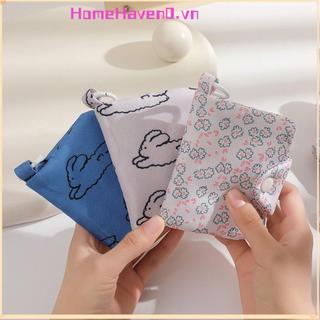Hộp đựng thẻ ví HOMEHAVEN, Ví đựng tiền xu sinh viên Hàn Quốc cầm tay, Túi đựng thẻ nhiều lớp in hoa Túi đựng đồ nhỏ bằng vải Canvas in hoa