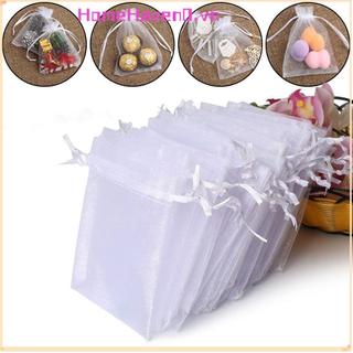 HOMEHAVEN 25 / 50 Túi Quà Tặng Kẹo Trang Sức Đóng Gói Đảng Cung Cấp Dây Rút Túi