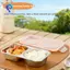 Hộp đựng đồ ăn nhẹ kín khí có thể tái sử dụng bằng thép không gỉ 400ml Hộp đựng đồ ăn nhẹ 2 ngăn có nắp Hộp Bento chống rò rỉ